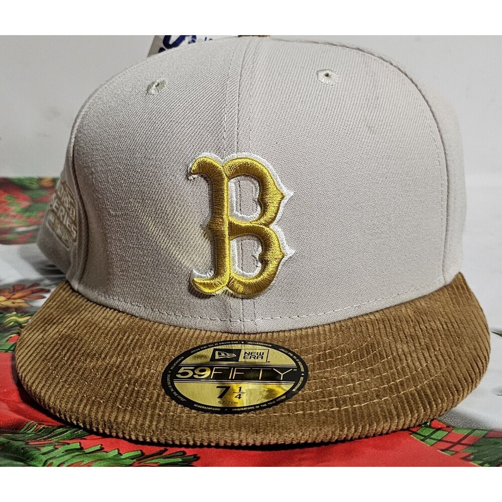 NEW ERA Boston Red Sox CORDVISOR 2004 WS Patch 59Fifty Tan  Corduroy 7 1/4